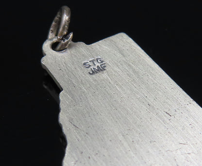 925 Sterling Silver  Vintage Rhode Island State Souvenir Pendant  PT21070