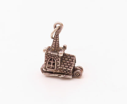 925 Silver  Vintage Couple Getting Married In Church Pendant (OPENS)  PT20456