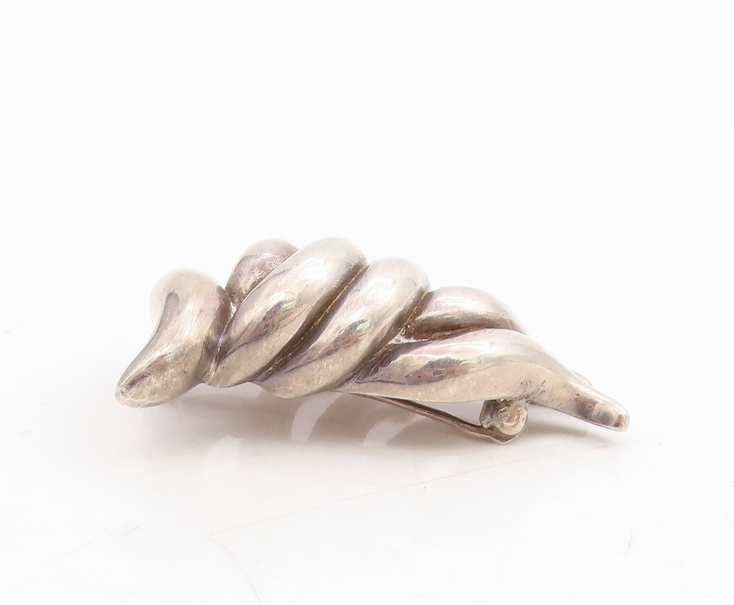 925 Sterling Silver Vintage Brooch Designer Dark Tone Cutout Swirls  BP11484