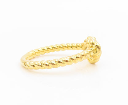 925 Sterling Silver Vintage Ring Gold Plated Love Heart Knot  Sz 10  RG35791