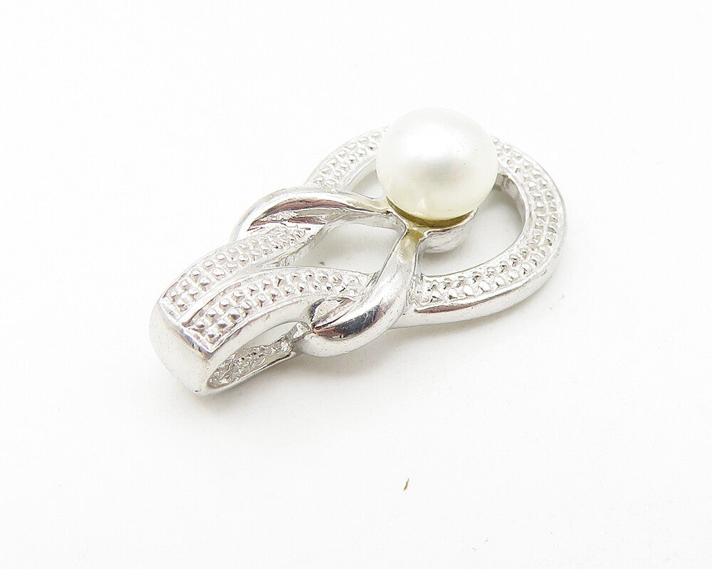 925 Sterling Silver  Petite Freshwater Pearl Shiny Tear Drop Pendant  PT8856