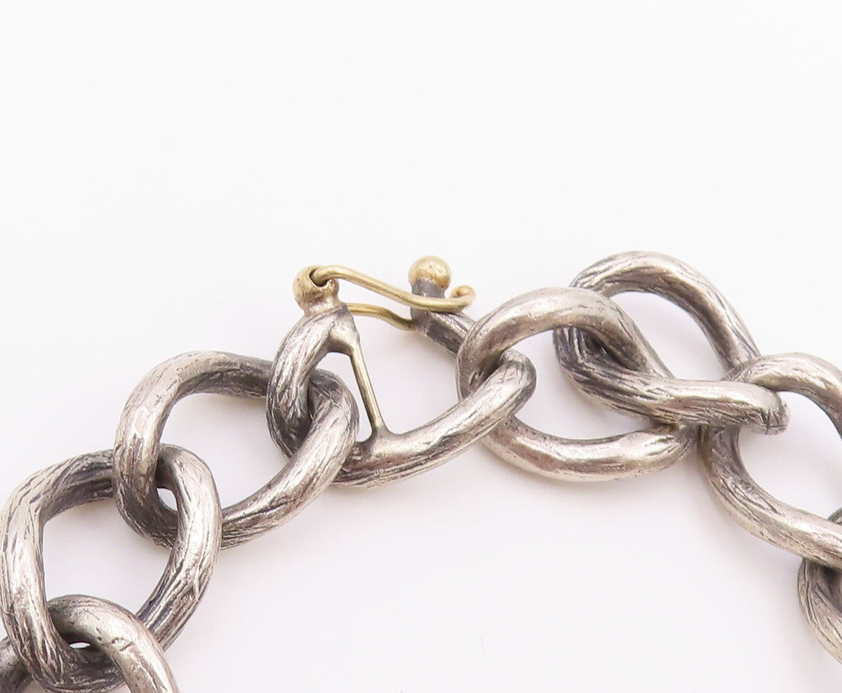 925 Sterling Silver Vintage Bracelet Real Diamonds Initial R Monogram  BT12164