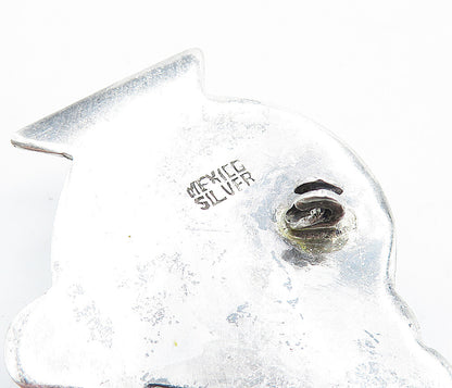 MEXICO 925 Sterling Silver Vintage Hollow Water Pitcher Brooch Pin BP1824
