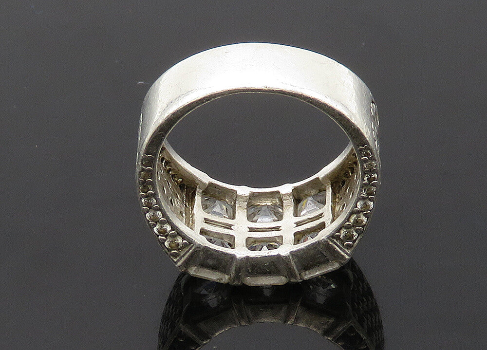 DANI 925 Sterling Silver  Vintage Cubic Zirconia Band Ring Sz 6.5  RG21170