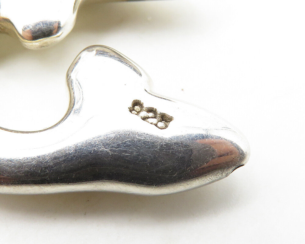 925 Sterling Silver  Vintage Shiny Hollow Dolphin Pendant  PT13837