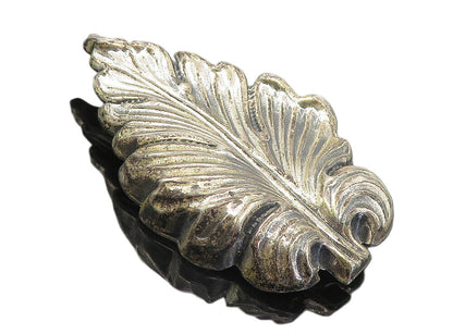 JEWEL ART 925 Sterling Silver  Vintage Dark Tone Floral Leaf Brooch Pin BP3199