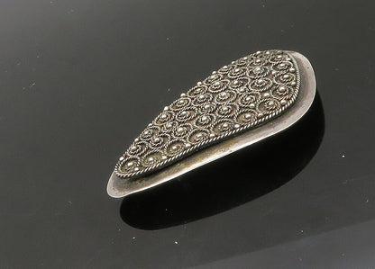 ISRAEL 925 Sterling Silver  Vintage Shiny Twist Patterned Brooch Pin  BP8562