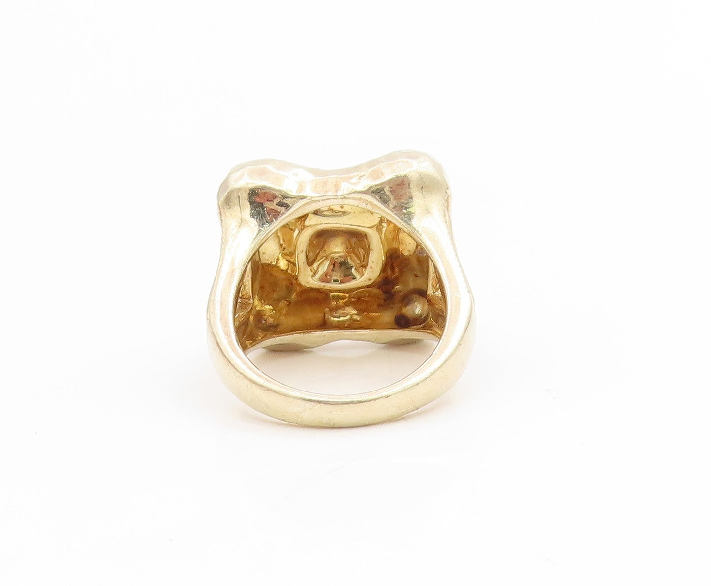 925 Sterling Silver Vintage Ring Gold Plated JUDITH JACK Band  Sz 7.5  RG34447