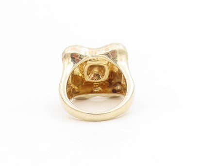 925 Sterling Silver Vintage Ring Gold Plated JUDITH JACK Band  Sz 7.5  RG34447