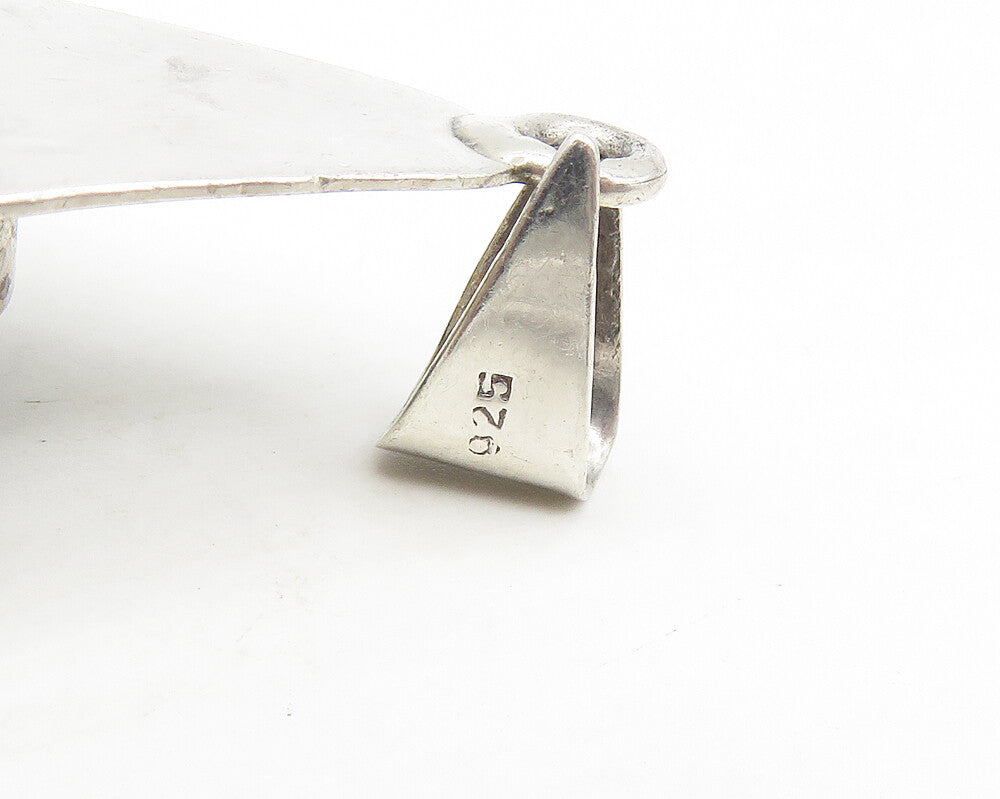 925 Sterling Silver  Vintage Sodalite Modernist Design Pendant  PT14050