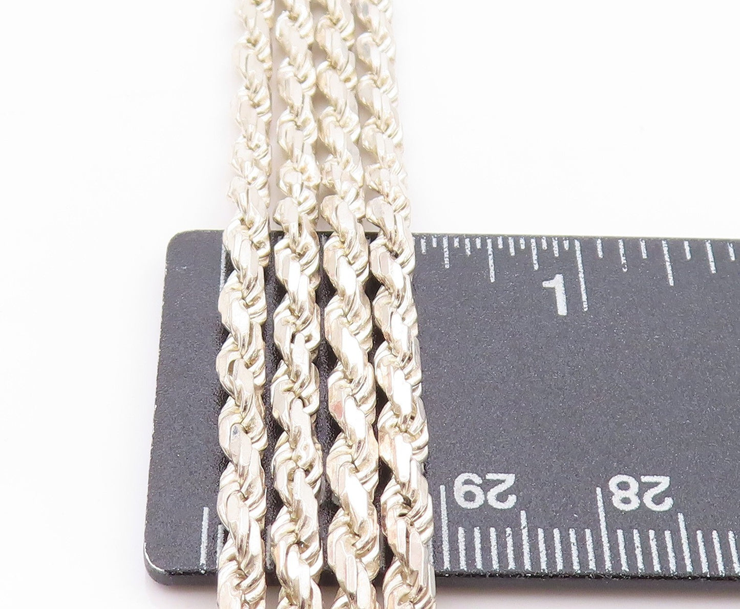 925 Sterling Silver Vintage Bracelet Etched Design Twisted Chains BT11272