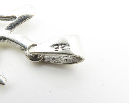 925 Sterling Silver  Vintage Shiny Polished Chinese Character Pendant  PT8410