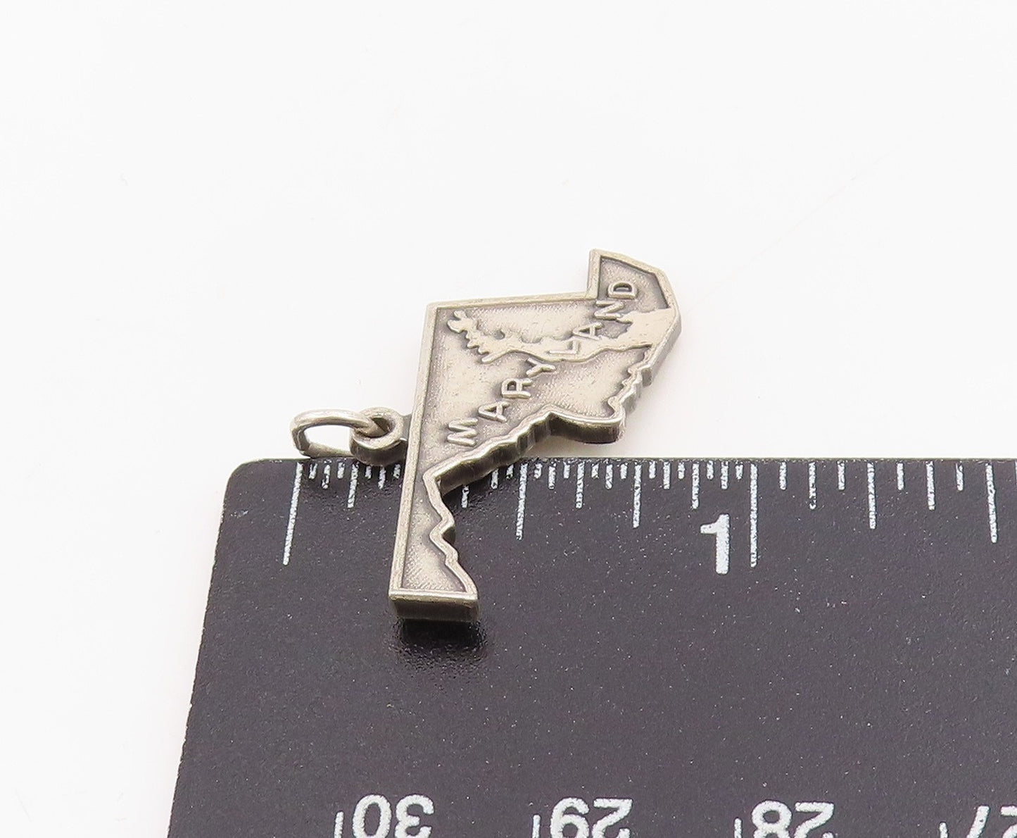 925 Sterling Silver Vintage Pendant Classic Maryland State Map Charm  PT25457