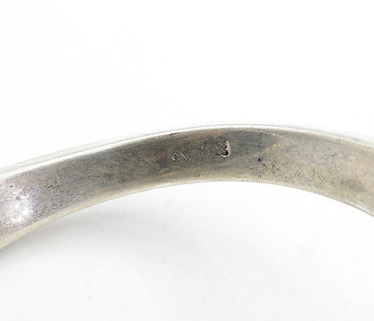 925 Sterling Silver  Vintage Wavy Swirl Designed Smooth Cuff Bracelet  BT1482