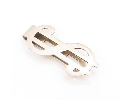 925 Sterling Silver Vintage Money Clip Solid Cutout US Dollar Symbol  TR3872