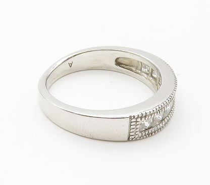 925 Sterling Silver  Sparkling Cubic Zirconia Smooth Band Ring Sz 7.5  RG15390