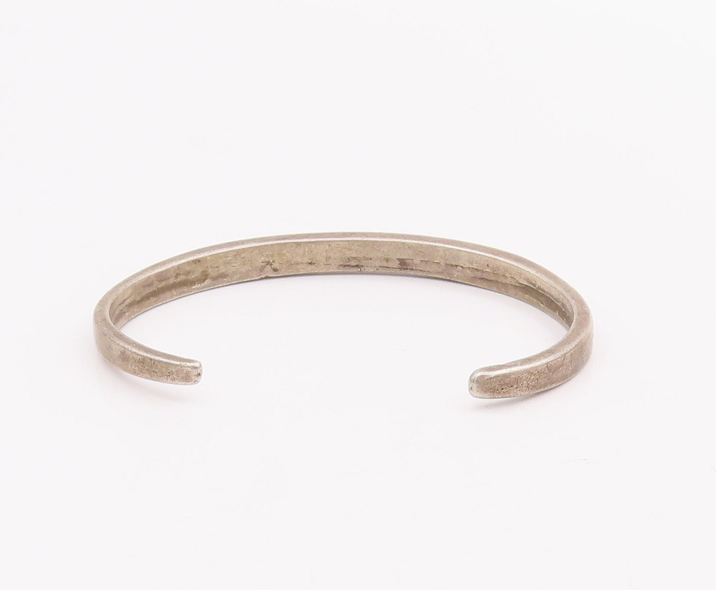 925 Sterling Silver Vintage Bracelet ZUNI Solid Crushed Turquoise Cuff  BT10565