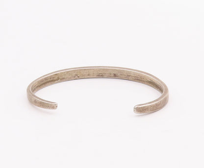 925 Sterling Silver Vintage Bracelet ZUNI Solid Crushed Turquoise Cuff  BT10565