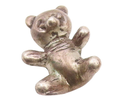 925 Sterling Silver  Vintage Petite Dark Tone Teddy Bear Pendant  PT17298
