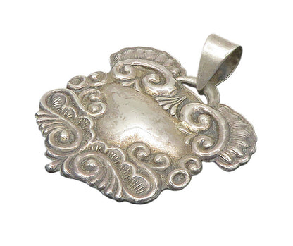 925 Sterling Silver  Vintage Pretzel Swirl Detail Drop Pendant  PT14421
