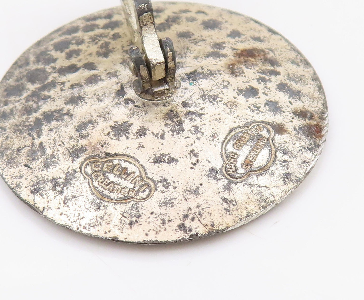 925 Sterling Silver Vintage Cufflinks CELLINI Blue Enameled Round Pair  TR4125