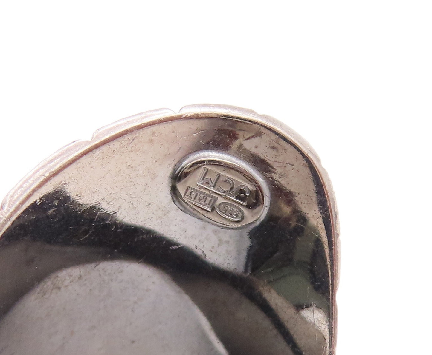 925 Sterling Silver Vintage Ring JACMEL Designer dented Effect  Sz 7.5  RG28991