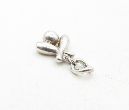 925 Sterling Silver  Vintage Petite Shiny Bowling Ball & Pins Pendant  PT6941