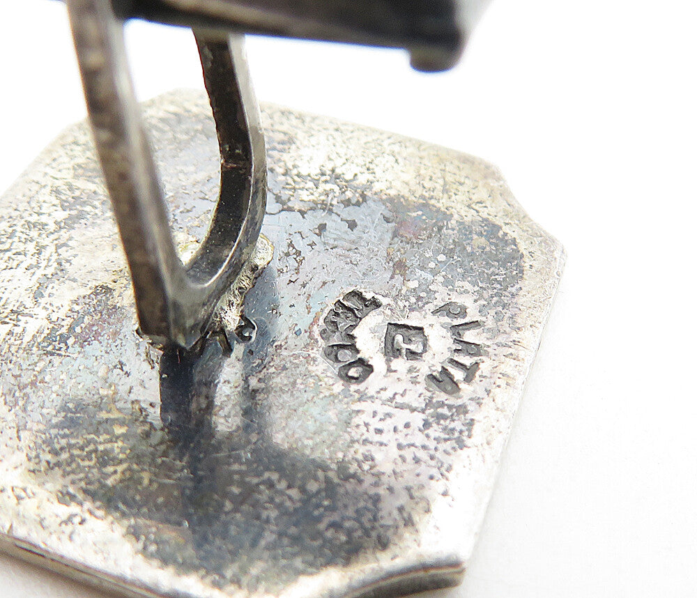 MEXICO 925 Sterling Silver Vintage Floral Detail Cuff Links  TR1335