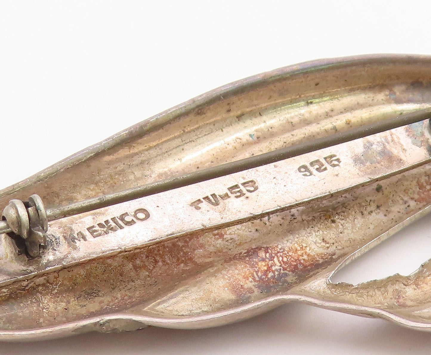 MEXICO 925 Sterling Silver  Vintage Two Tone Twist Wing Brooch Pin  BP3985