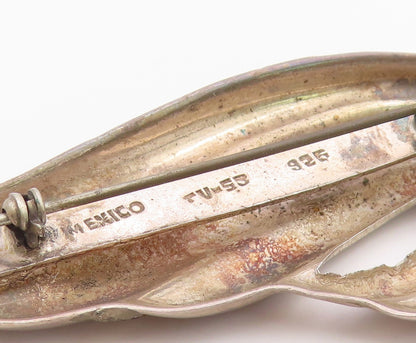 MEXICO 925 Sterling Silver  Vintage Two Tone Twist Wing Brooch Pin  BP3985