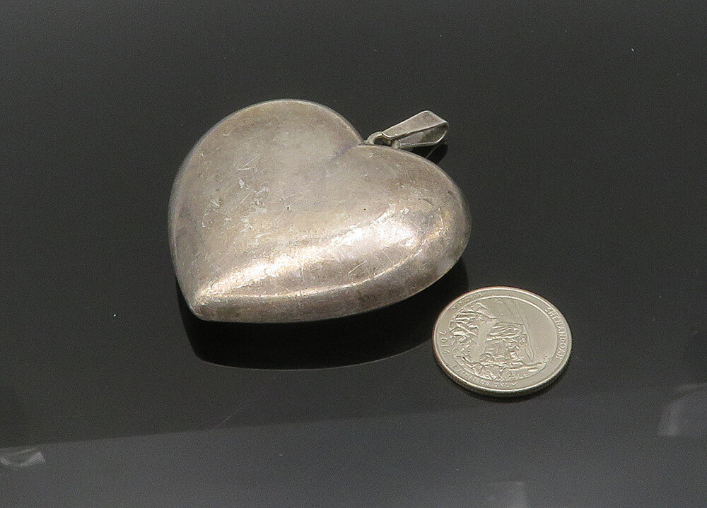 HAAKON SCHANKE NIELSEN NORWAY 925 Silver Vintage Puffy Heart Pendant PT16639