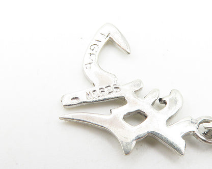 925 Sterling Silver  Vintage Shiny Petite Chinese Character Pendant  PT8741
