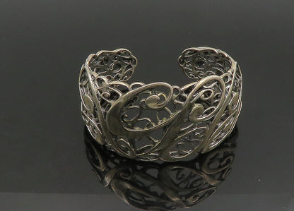 CAROLYN POLLACK 925  Silver  Vintage Shiny Swirl Vine Cuff Bracelet  BT9158