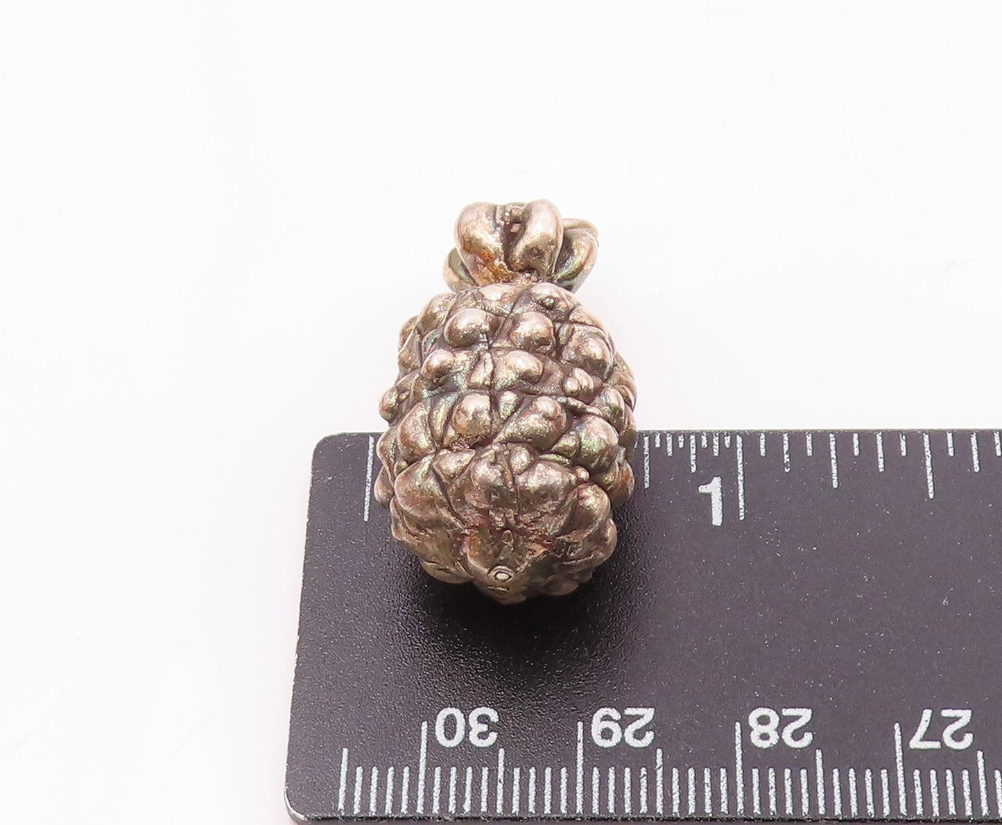 925 Sterling Silver  Vintage Hollow Pineapple Fruit Motif Pendant  PT19646