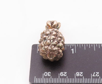 925 Sterling Silver  Vintage Hollow Pineapple Fruit Motif Pendant  PT19646