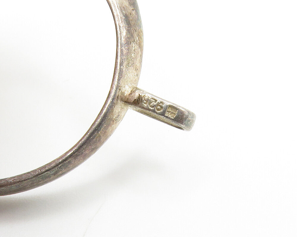925 Sterling Silver  Vintage Red White & Blue Topaz Circle Pendant  PT11416