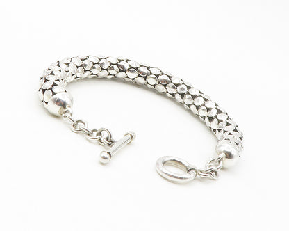 925 Sterling Silver  Vintage Shiny Hollow Snake Chain Bracelet  BT5503