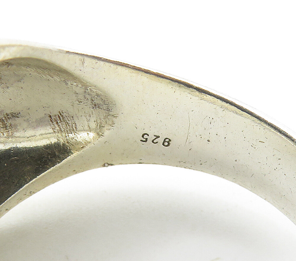 925 Sterling Silver  Vintage Shiny Chiseled Dome Band Ring Sz 12  RG16861