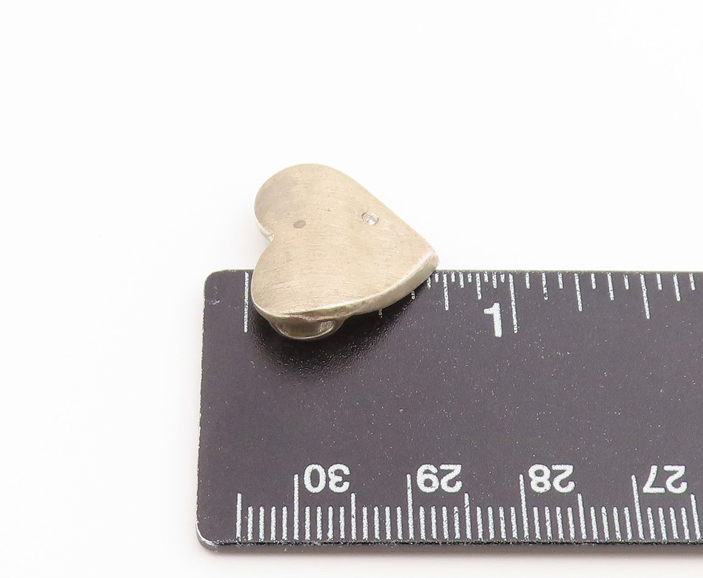 925 Sterling Silver Vintage Pendant Real Diamond Textured Love Heart  PT26542