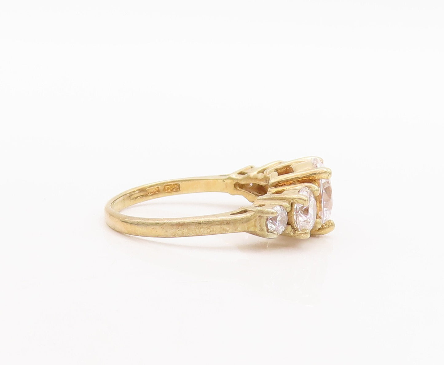 925 Sterling Silver Vintage Ring Gold Plated CZ Wedding Ring  Sz 7  RG29629