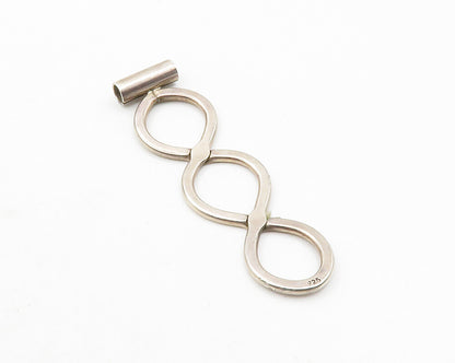 925 Sterling Silver  Vintage Smooth Infinity Loop Open Slide Pendant  PT9746