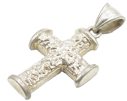 925 Sterling Silver  Vintage Shiny Petite Religious Cross Pendant  PT12089