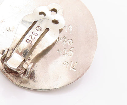 10k Gold 925 Sterling Silver Vintage Earrings Star Clip Knobbed Design  EG13524