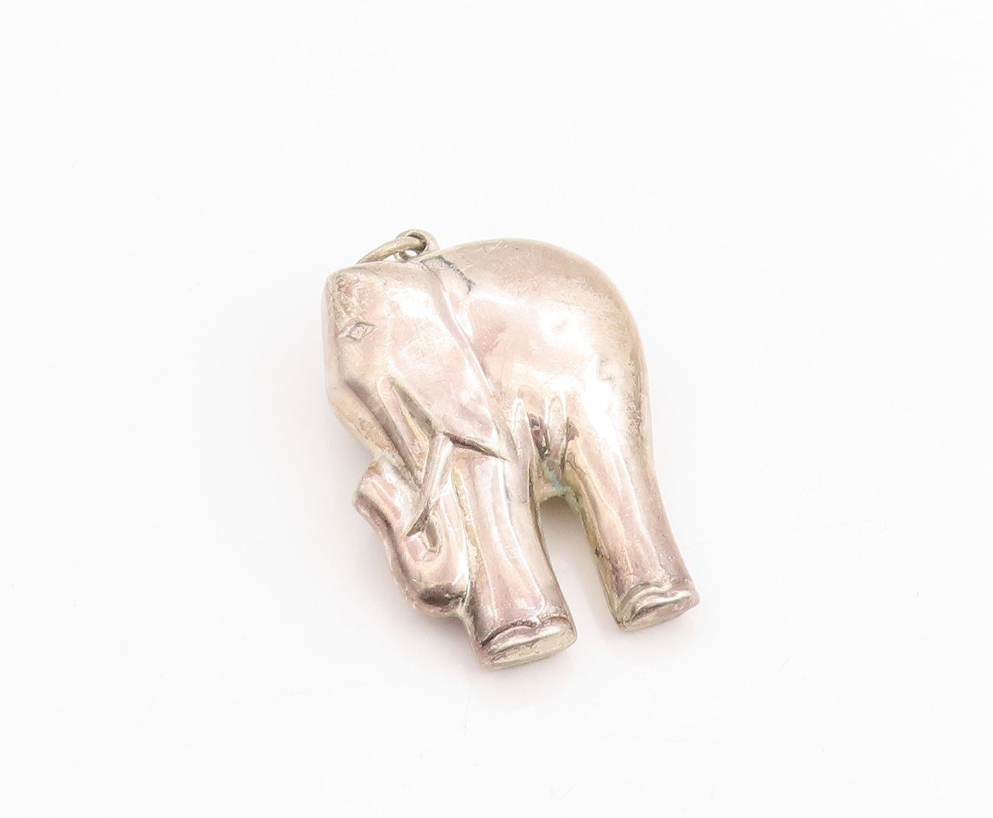 925 Sterling Silver Vintage Pendant Solid Majestic Elephant Of Fortune   PT25192