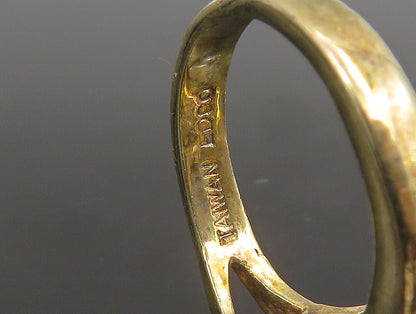 EDCO 925 Silver  Vintage Yellow & White Cubic Zirconia Ring Sz 6.5  RG25353