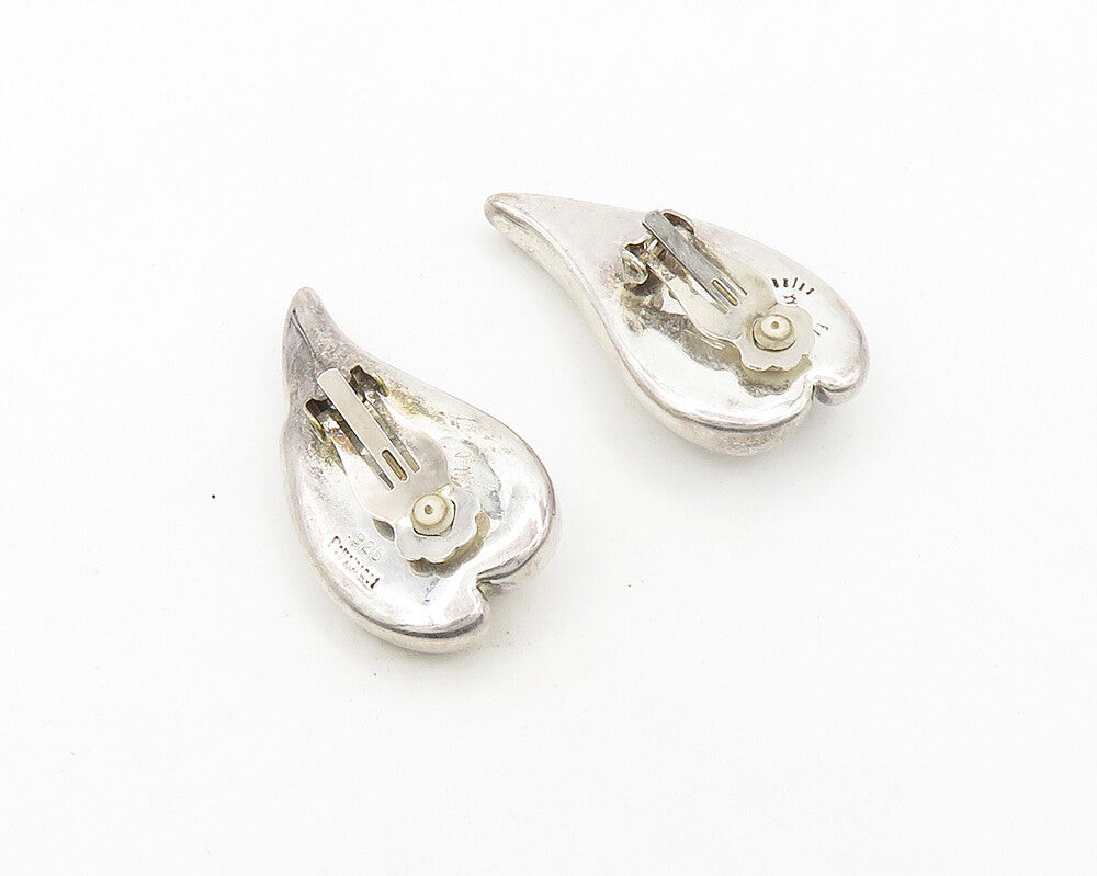 FREDERIC JEAN DUCLOS 925 Silver  Vintage Shiny Non Pierce Earrings  EG9544