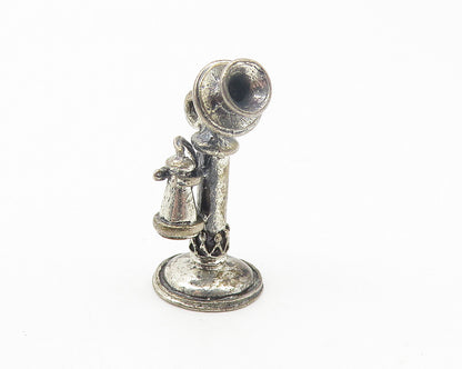BEAU 925 Sterling Silver  Vintage Old Fashioned Telephone Pendant  PT9433