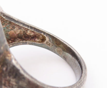 925 Sterling Silver Vintage Ring Modernist Etched Rippled Band  Sz 10  RG34010