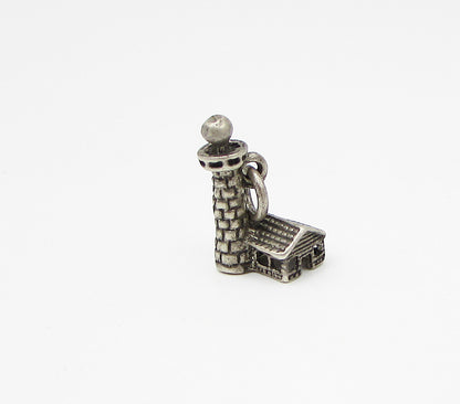 925 Sterling Silver  Vintage Light House Charm Pendant  PT2202
