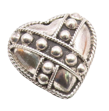 MEXICO 925 Sterling Silver  Vintage Love Heart Twist Dome Brooch Pin  BP3117